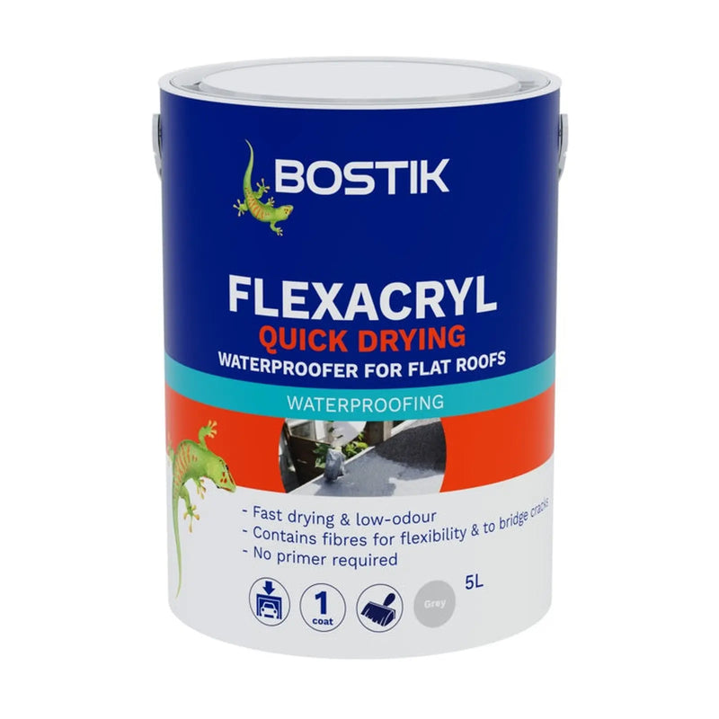 Bostik Flexacryl Waterproofer Solvent Free 5L Grey