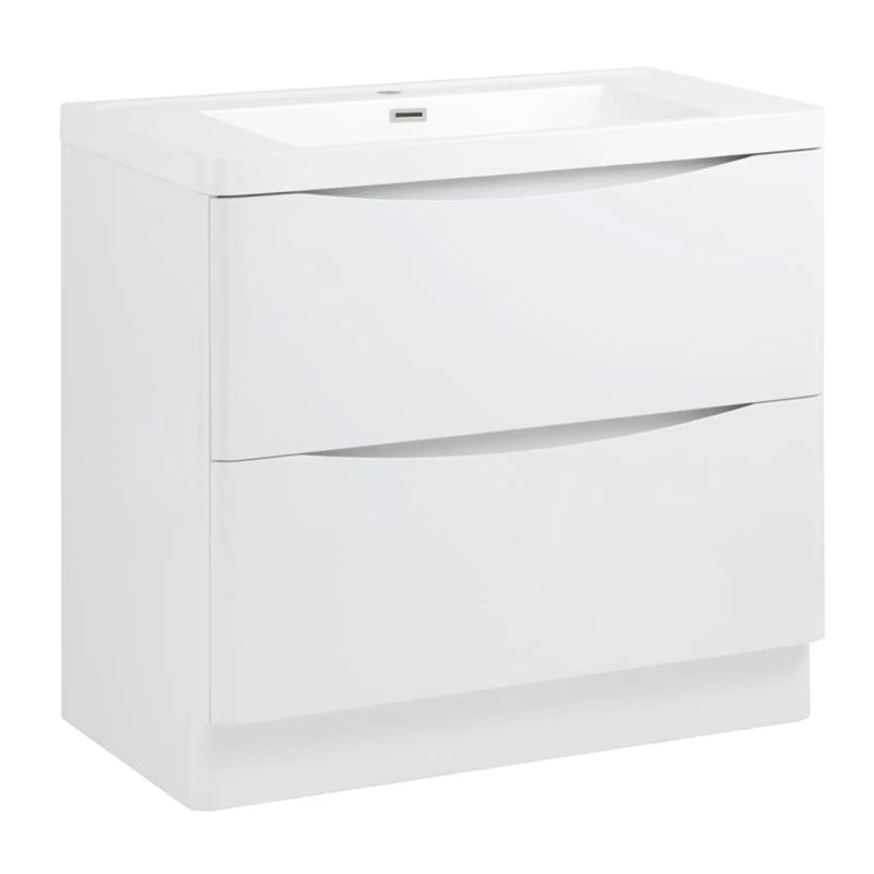 SP Ocata Gloss White 2 Drawer Basin Unit 900mm