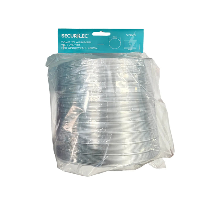 Securlec Aluminium Wall Vent Kit For Window Fan 400mm 150mm (6")