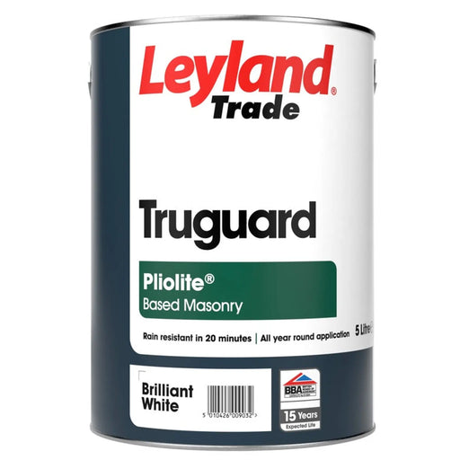 Leyland Trade Truguard Pliolite Masonry Paint 5L Brilliant White