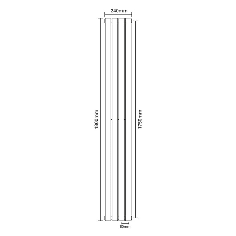 SP Ashford Designer Radiator Anthracite 1800 x 240mm