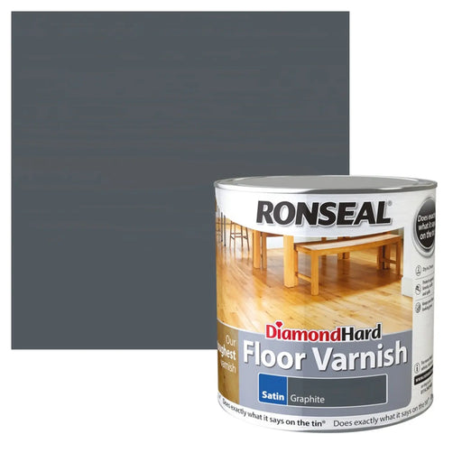 Ronseal Diamond Hard Floor Varnish 2.5L Satin Graphite