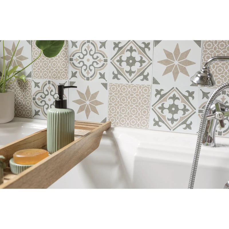 d-c-fix® Self Adhesive Wall Tile Nadia Olive 15cm x 15cm / Pack Of 6