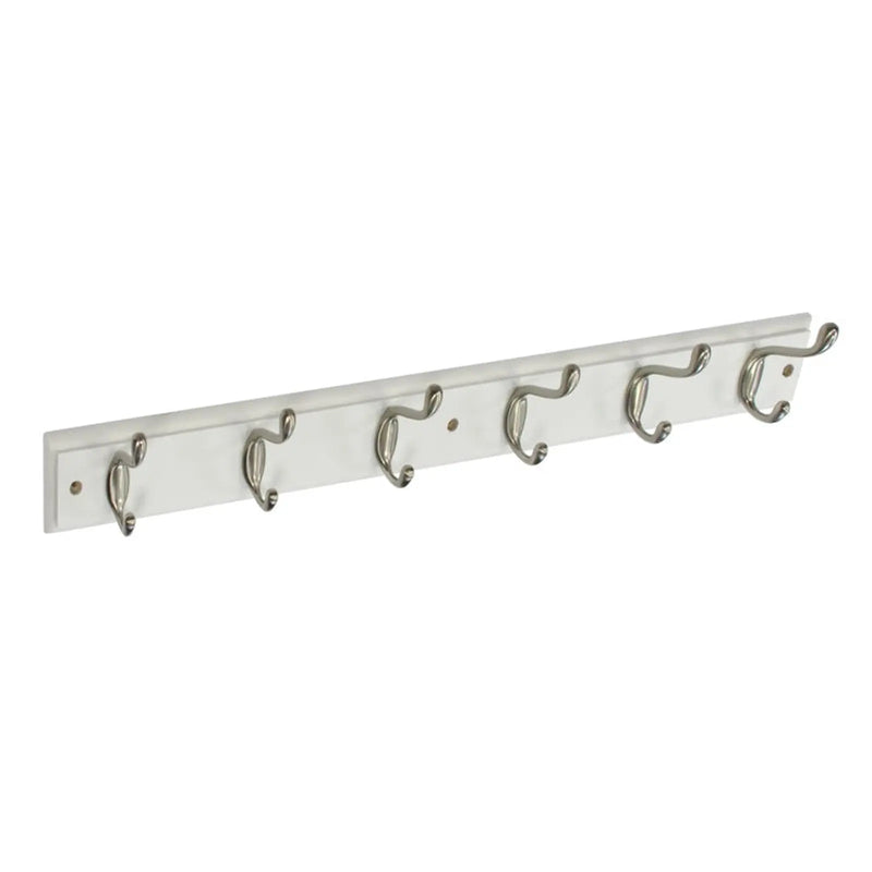 Securit White Hat & Coat Board 6 Satin Hooks