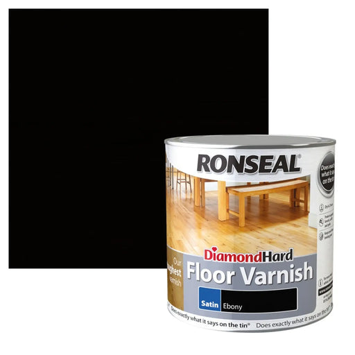 Ronseal Diamond Hard Floor Varnish 2.5L Satin Ebony