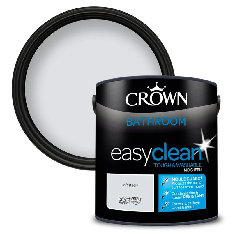 Crown Easyclean Bathroom Mid Sheen 2.5L Soft Steel