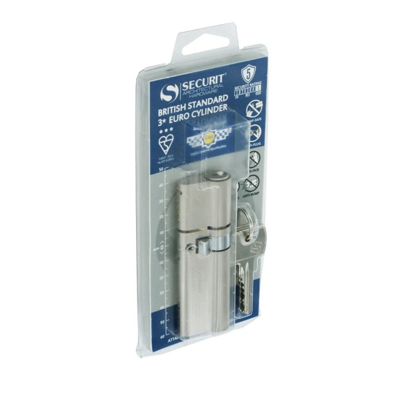 Smiths Locks BS 3* Star Euro Nickel Cylinder 40 x 55