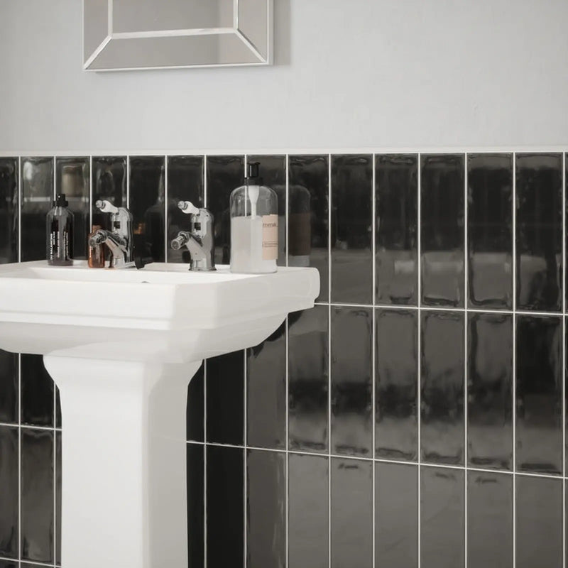 Johnson Tiles 1901 Boote Black Wall Tile 245 x 75mm 0.99m2