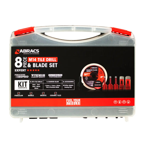 Abracs M14 Tile Drill & Blade Set 8 Piece