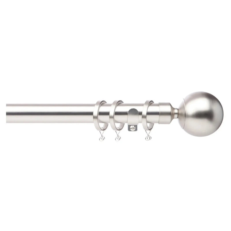 Jones Interiors Cosmos 28mm Metal Curtain Pole Kit Matt Nickel 150cm
