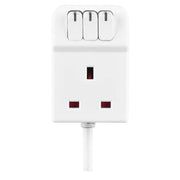 Masterplug 3 Socket 13 Amp Extension Lead White 2m