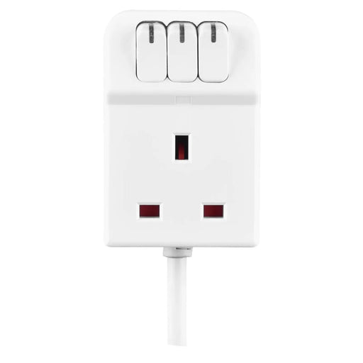 Masterplug 3 Socket 13 Amp Extension Lead White 2m