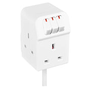 Masterplug 3 Socket 13 Amp Extension Lead White 2m