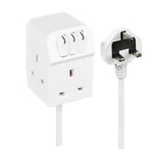 Masterplug 3 Socket 13 Amp Extension Lead White 2m