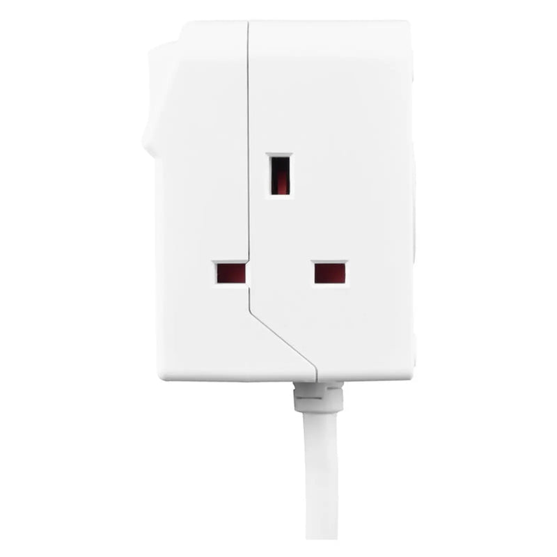 Masterplug 3 Socket 13 Amp Extension Lead White 2m