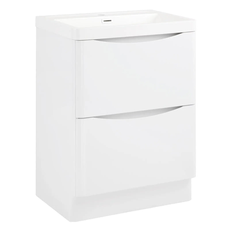 SP Ocata Gloss White 2 Drawer Basin Unit 600mm