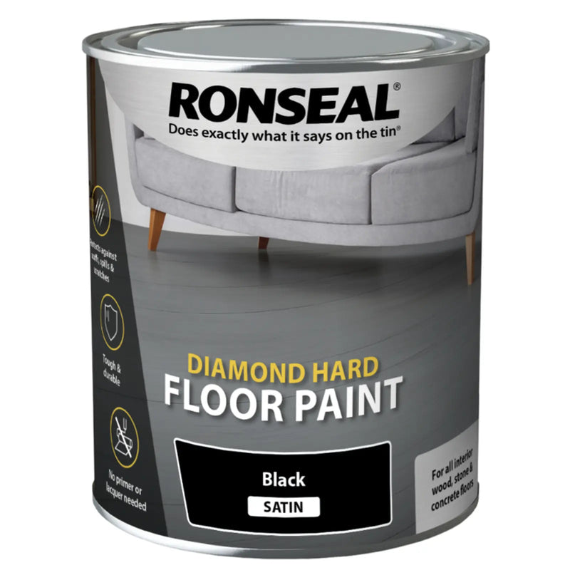 Ronseal Diamond Hard Floor Paint 750ml Black