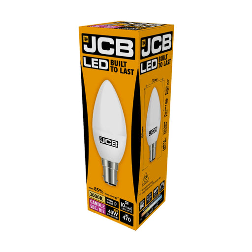 JCB LED Candle 470lm Opal 6w B15 3000k