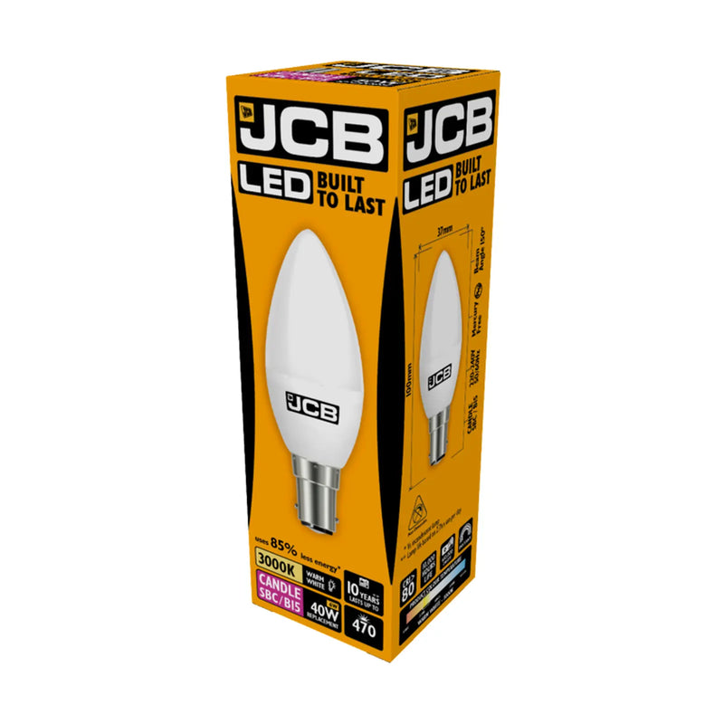 JCB LED Candle 470lm Opal 6w B15 3000k