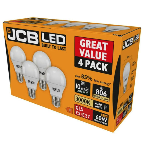 JCB GLS ES E27 3000k Warm White 9w Pack 4