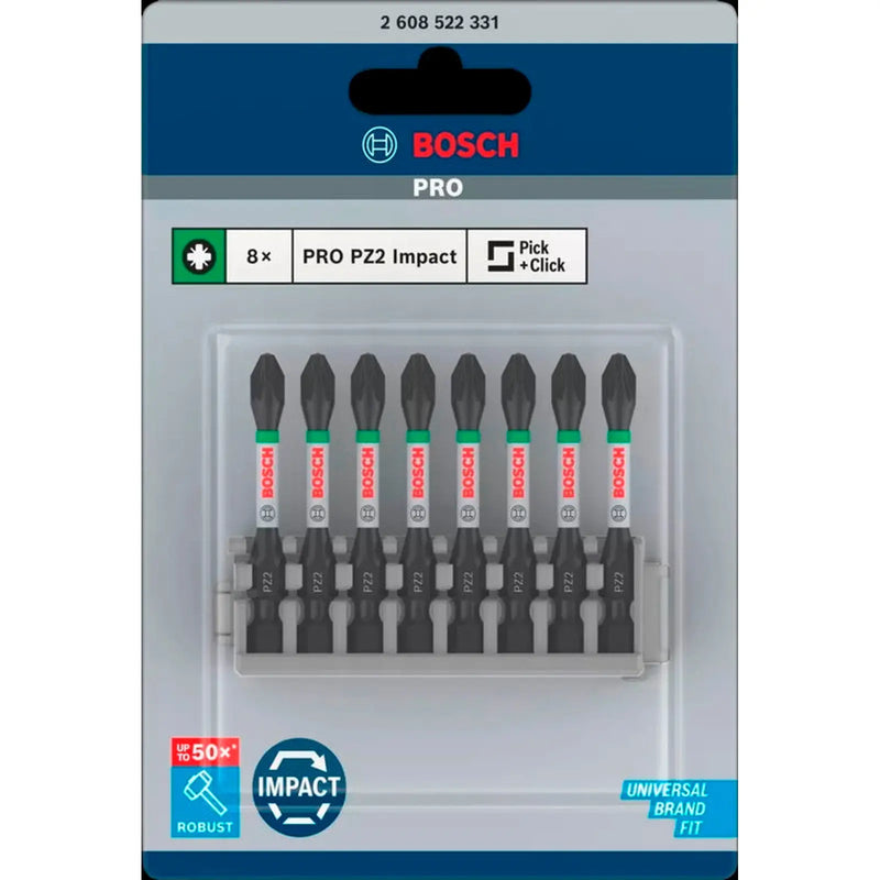 Bosch Impact PZ Power Bit 50mm 8 Pack