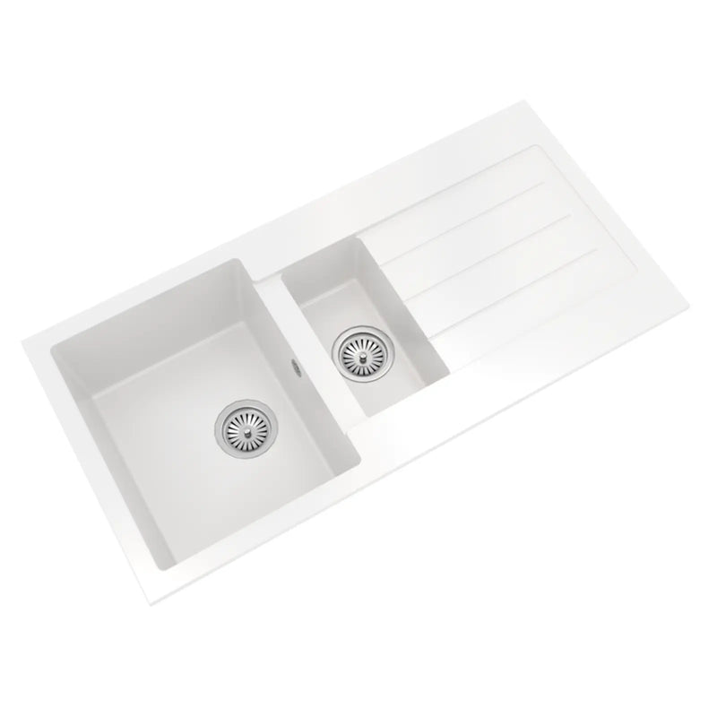 Ellsi White Comite Sink & Waste 1.5 Bowl 100 x 50cm