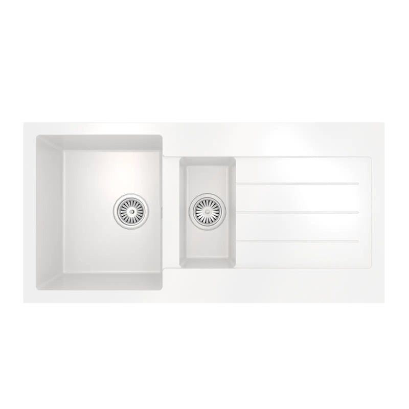 Ellsi White Comite Sink & Waste 1.5 Bowl 100 x 50cm