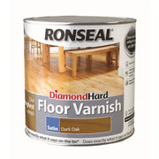 Ronseal Diamond Hard Floor Varnish Gloss 2.5L Dark Oak