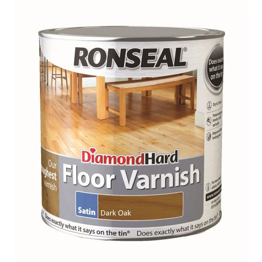 Ronseal Diamond Hard Floor Varnish Gloss 2.5L Dark Oak