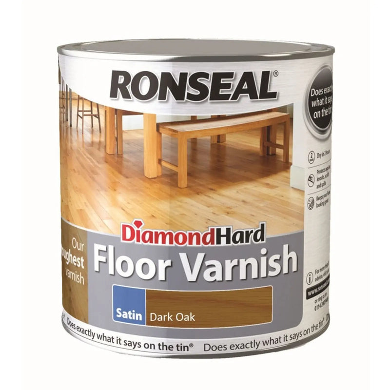 Ronseal Diamond Hard Floor Varnish Gloss 2.5L Dark Oak