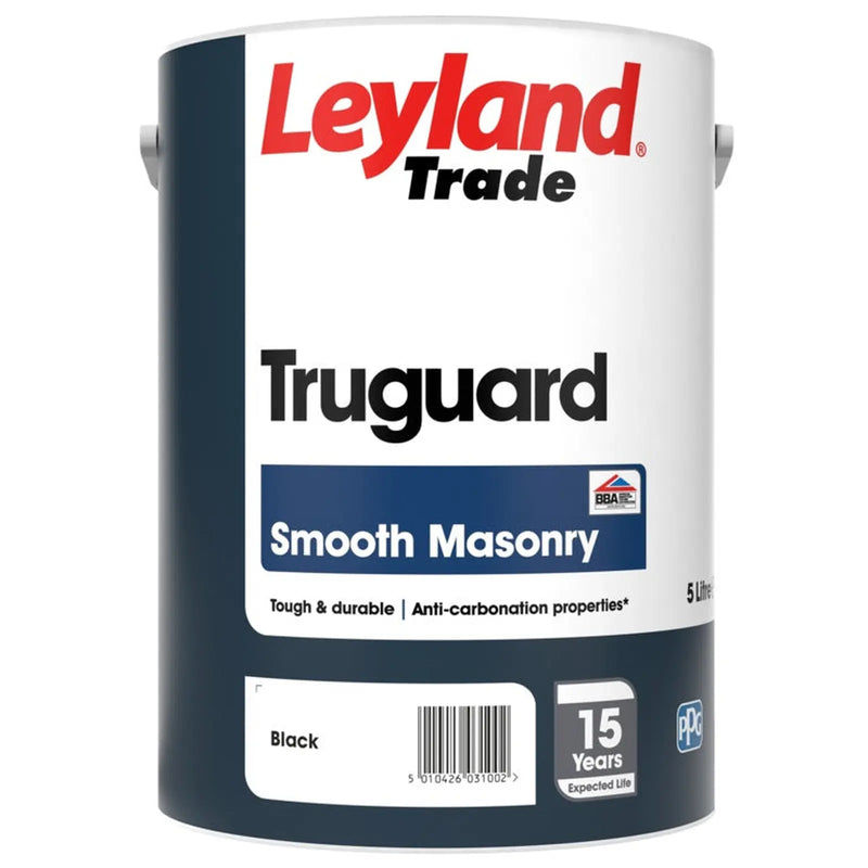Leyland Trade Truguard Smooth Masonry Paint 5L Black