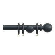 Jones Interiors Shore 35mm Wood Curtain Pole Kit Charcoal 300cm
