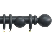 Jones Interiors Shore 35mm Wood Curtain Pole Kit Charcoal 300cm