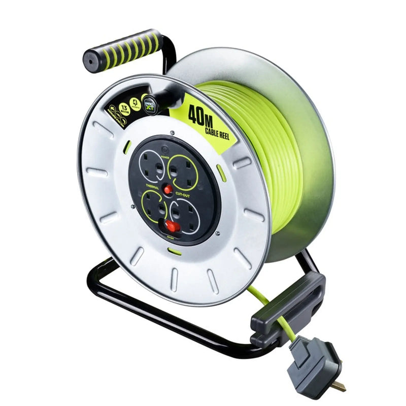 Pro Xt Metal Case Cable Reel 4 Gang 40m