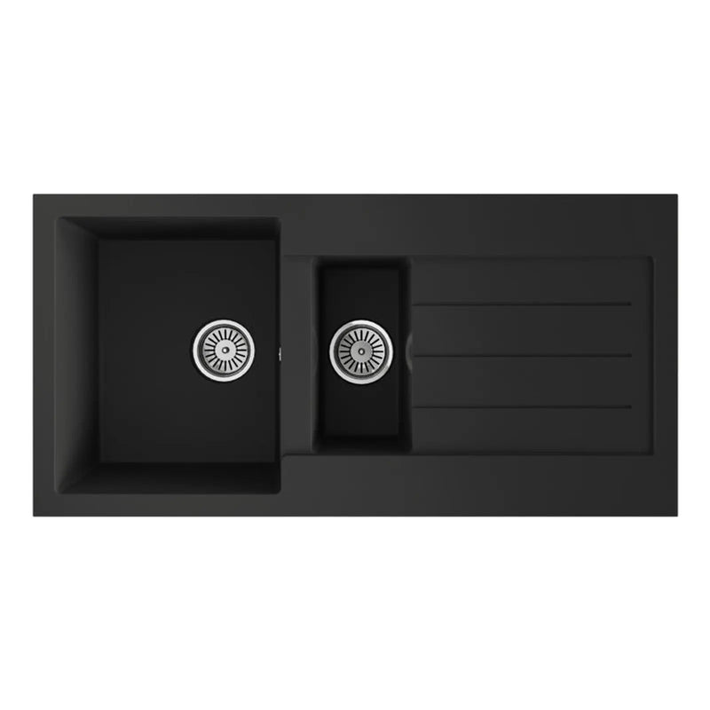 Ellsi Black Comite Sink & Waste 1.5 Bowl 100 x 50cm