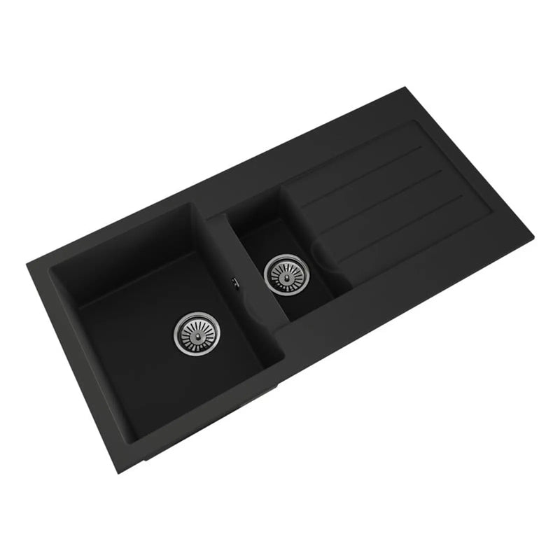 Ellsi Black Comite Sink & Waste 1.5 Bowl 100 x 50cm