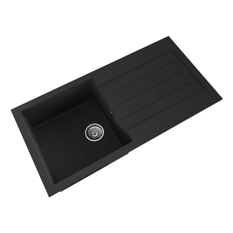 Ellsi Black Comite Sink & Waste 1 Bowl 100 x 50cm