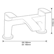 SP Aero Curve Bath Filler Tap W: 180mm H: 123mm D: 105mm