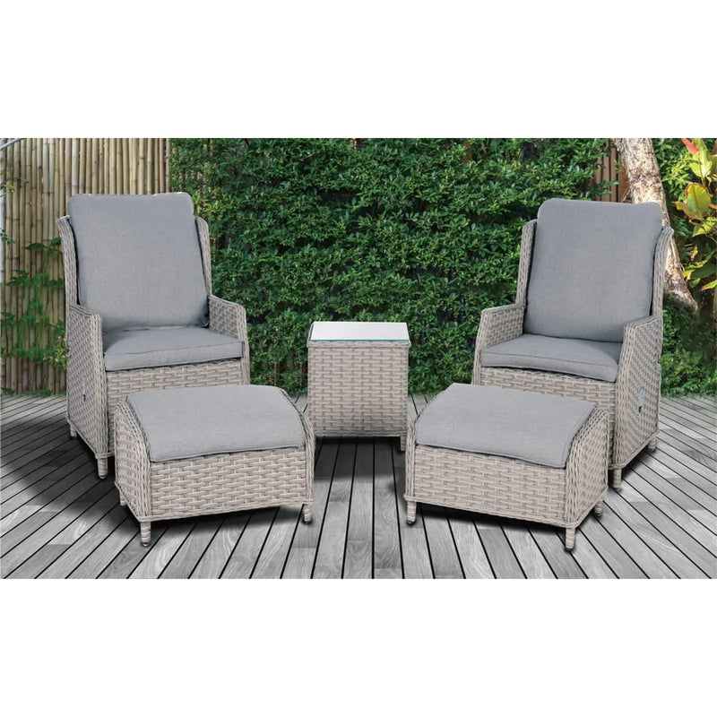 Pagoda Chambery Deluxe Reclining Companion Set Grey