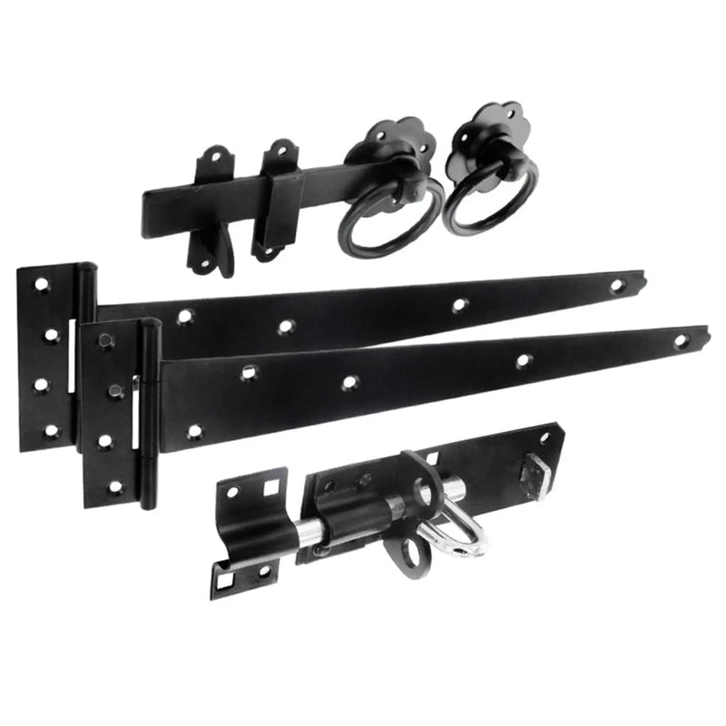 Smiths Ironmongery Ring Latch Side Gate Kit Black