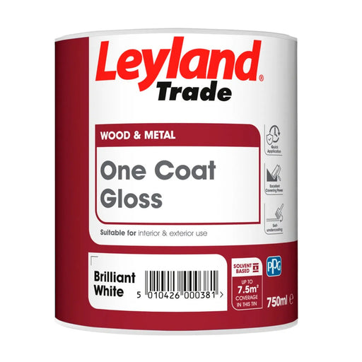 Leyland Trade One Coat Gloss 750ml Brilliant White