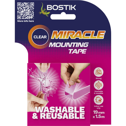 Bostik Miracle Mounting Tape Clear 19mm x 1.5m