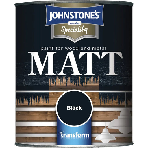 Johnstone's Paint For Wood & Metal 250ml Black Matt