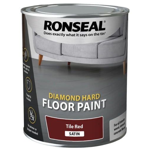 Ronseal Diamond Hard Floor Paint 750ml Red