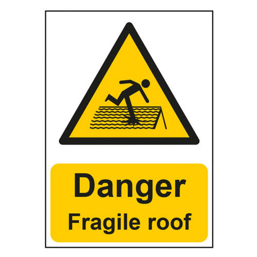 Centurion "Danger Fragile Roof" - 1.2mm Recyclable PP Sign (148mm x 210mm) - Min Order 4