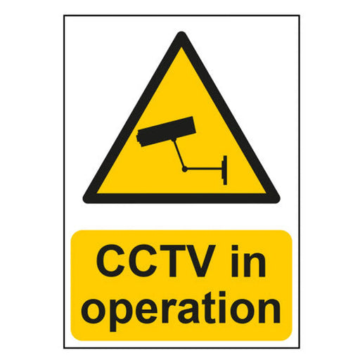 Centurion "CCTV In Operation" - 1.2mm Recyclable PP Sign (148mm x 210mm) - Min Order 4