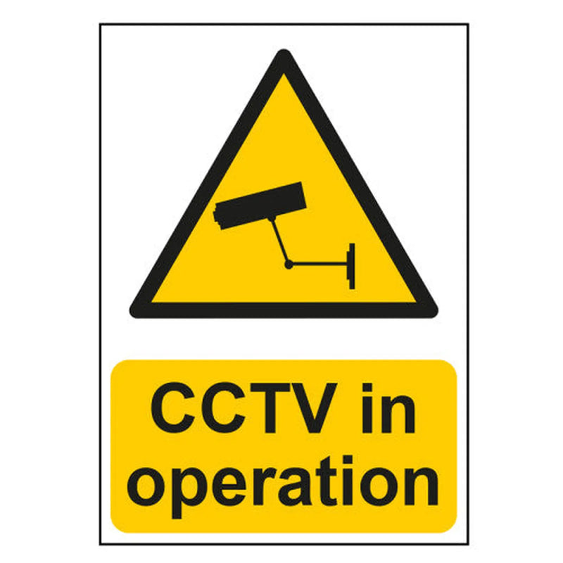 Centurion "CCTV In Operation" - 1.2mm Recyclable PP Sign (148mm x 210mm) - Min Order 4