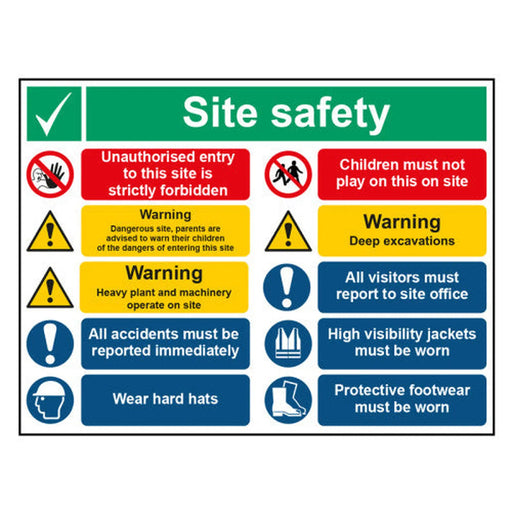 Centurion "Site Safety Notice" - 1.2mm Recyclable PP Sign (800mm x 600mm)