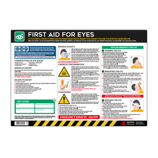 Centurion Safety Poster: First Aid for Eyes - PVC Poster (594 x 420mm)