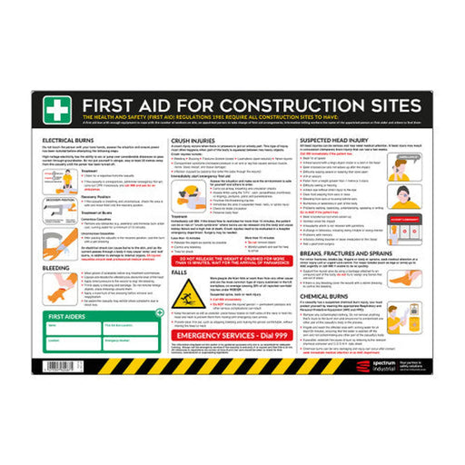 Centurion Safety Poster: First Aid for Construction Sites - PVC Poster